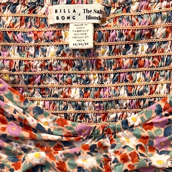 Salty Blonde x Billabong Free Love Floral Feminine Crop Top Medium - Picture 6 of 11